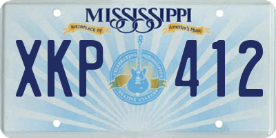 MS license plate XKP412