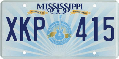 MS license plate XKP415