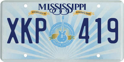 MS license plate XKP419