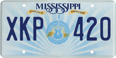MS license plate XKP420