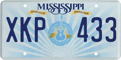 MS license plate XKP433