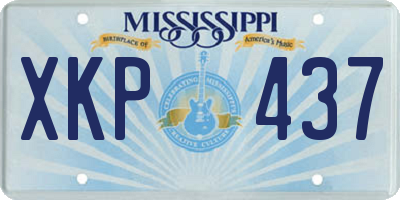 MS license plate XKP437