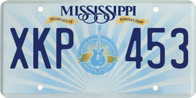 MS license plate XKP453
