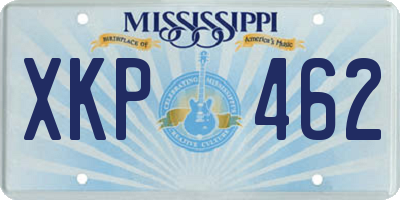 MS license plate XKP462