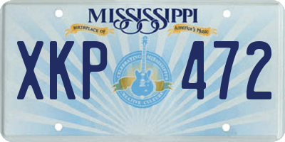 MS license plate XKP472