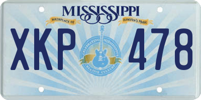 MS license plate XKP478
