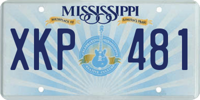 MS license plate XKP481