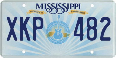 MS license plate XKP482