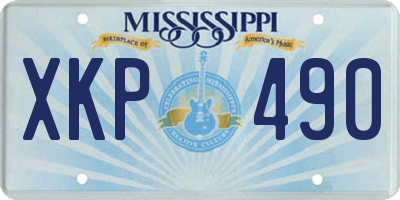 MS license plate XKP490
