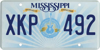 MS license plate XKP492