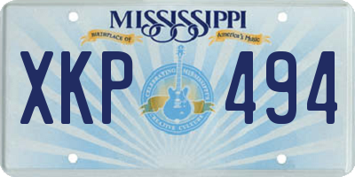 MS license plate XKP494