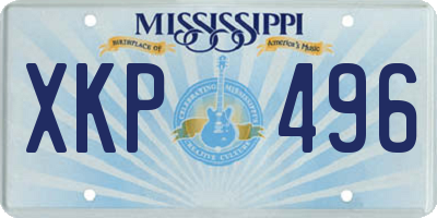 MS license plate XKP496
