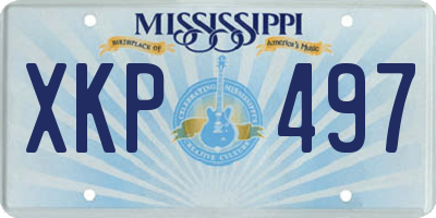 MS license plate XKP497