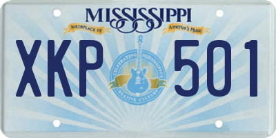 MS license plate XKP501