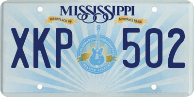 MS license plate XKP502