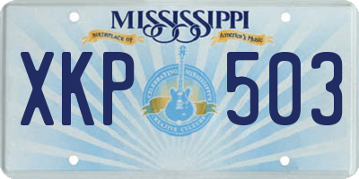 MS license plate XKP503