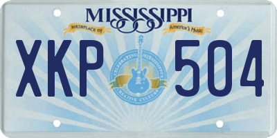MS license plate XKP504