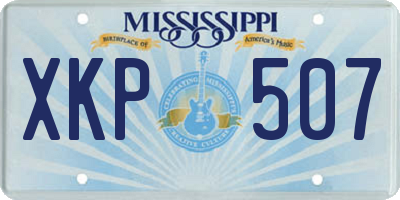 MS license plate XKP507