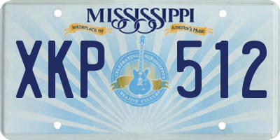 MS license plate XKP512