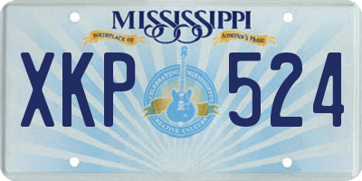 MS license plate XKP524