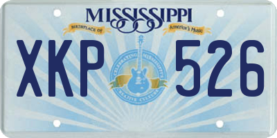 MS license plate XKP526