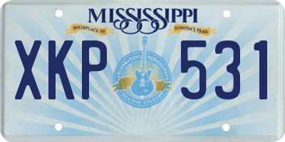 MS license plate XKP531