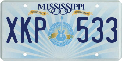 MS license plate XKP533