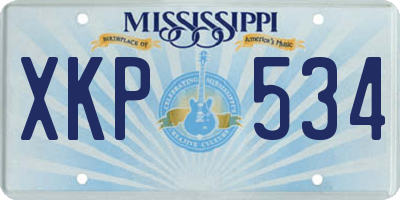 MS license plate XKP534