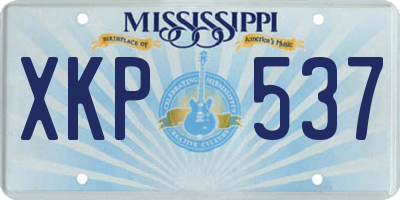 MS license plate XKP537