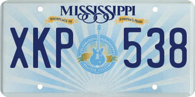 MS license plate XKP538