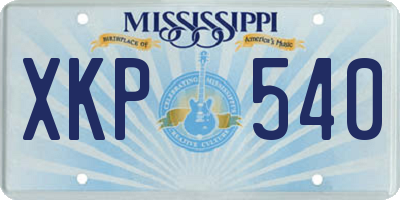 MS license plate XKP540