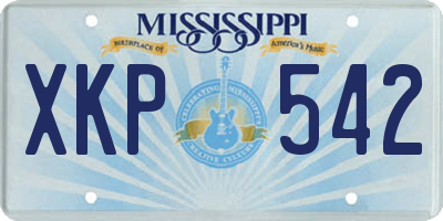 MS license plate XKP542