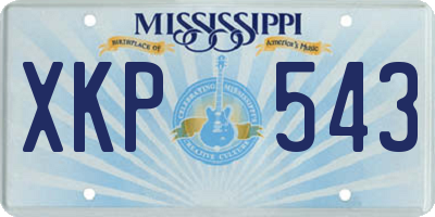 MS license plate XKP543