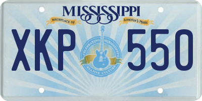 MS license plate XKP550