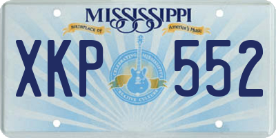 MS license plate XKP552