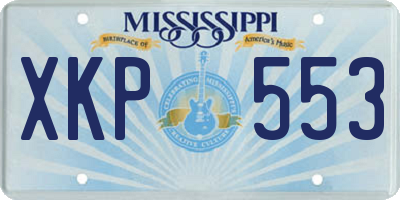 MS license plate XKP553