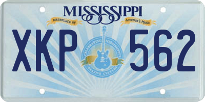 MS license plate XKP562