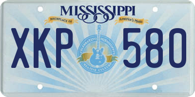MS license plate XKP580