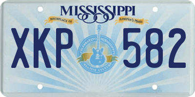 MS license plate XKP582