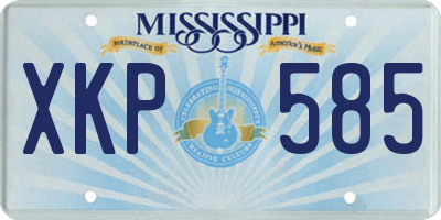 MS license plate XKP585