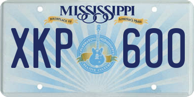 MS license plate XKP600