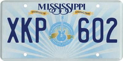 MS license plate XKP602