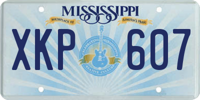 MS license plate XKP607