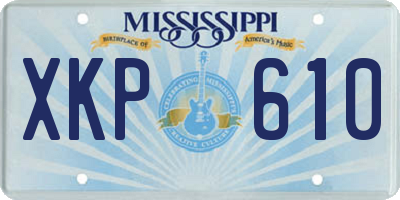 MS license plate XKP610
