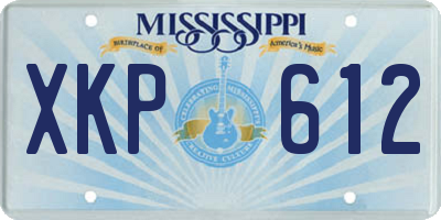 MS license plate XKP612