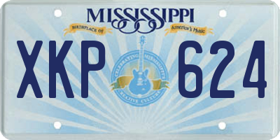 MS license plate XKP624