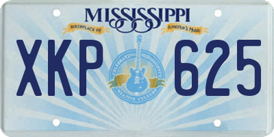 MS license plate XKP625