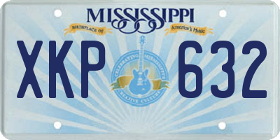 MS license plate XKP632