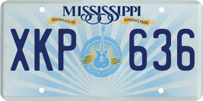 MS license plate XKP636