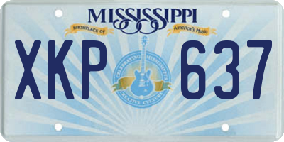 MS license plate XKP637